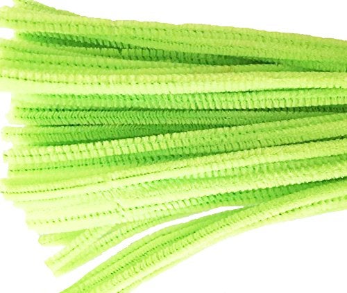 Carykon Super Fuzzy Chenille Stems Pipe Cleaners  Pack of 100 (Light Green) - Image 1